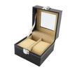 Uhrenorganizer 2 Fächer Uhrenaufbewahrungskoffer Pu-Leder Schlossdesign Uhrenbox Schwarz Tragbarer Schmuckorganizer Schmuckauslage