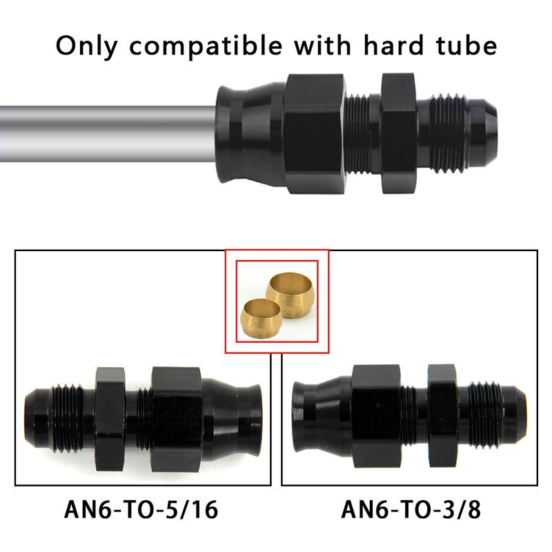 AN6 AN8 AN10 Straight Male To 5/16" 3/8" 1/2" 1/4" Tubing Compression Oil Line Hose End Fitting Adapter Fuel Line Adaptor