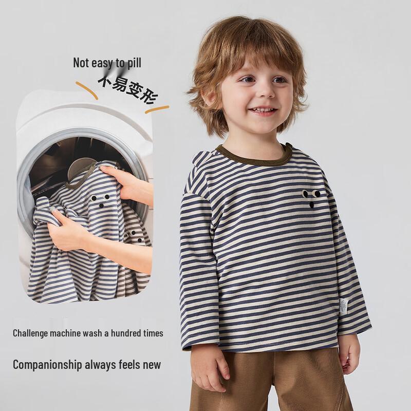 Minibala Kids' Striped Pure Cotton Long-Sleeve T-Shirt