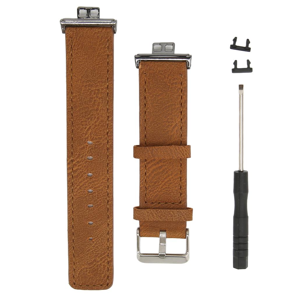 Leather Band Compatible for HUAWEI Watch FIT Replacement Watch Band Strap Bracelet WristbandsBrown