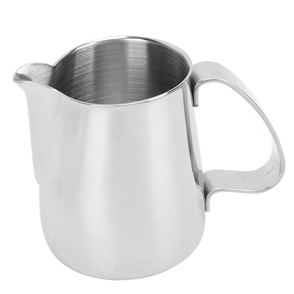 Aufschäumbecher 304 Edelstahl Tropffreier Spitzausguss Integrierter Milchaufschäumbecher Kaffee Dampfgießer 350ml