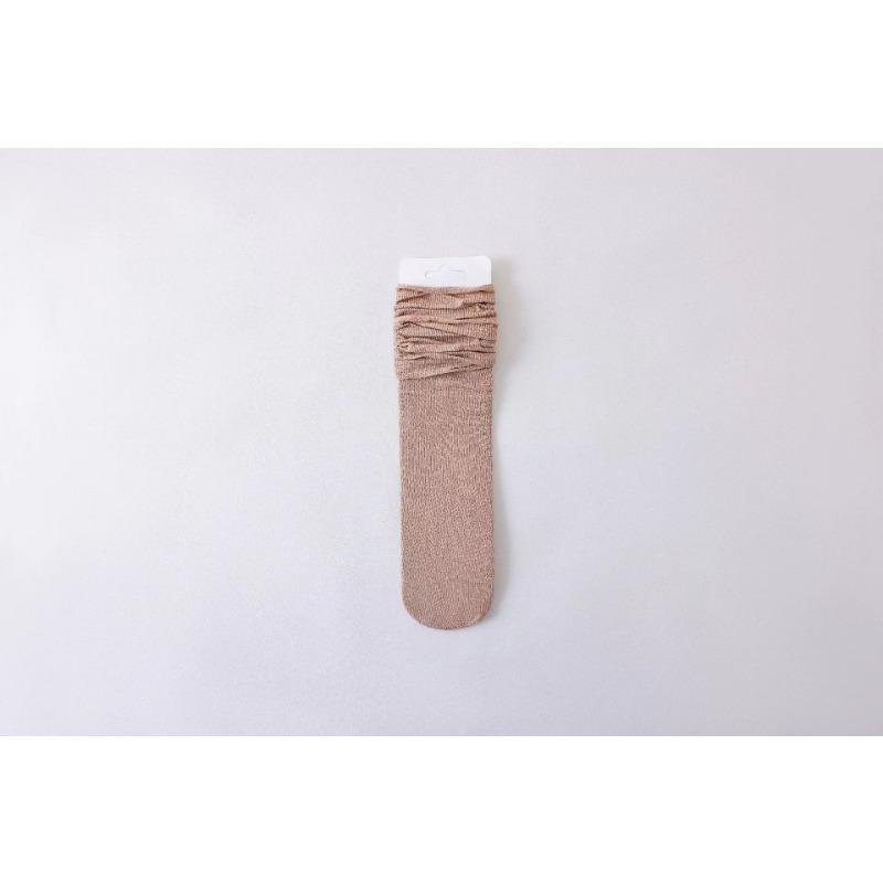 Women's Summer Thin Solid Color Vertical Stripe Curling Mid Tube Ice Ice Pile Socks