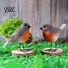 Decorative Garden Accents 2Pcs Outdoor Bird Ornaments, Realistic Pastoral Figurine, Resin Crafts for Desktop Weatherproof Lifelike Animal Sculpture