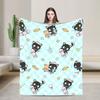 Cute Chococats Blankets Black Cat Warm Soft Novelty Plush Throw Blanket For Students Outdoor Flannel Bedspread Bed Cover