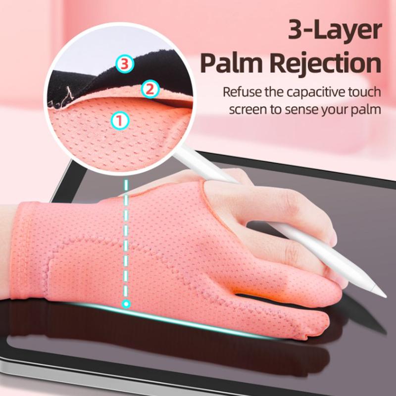 1Pc  Drawing Glove For  Graphics Drawing Table 2 Finger Anti-Fouling