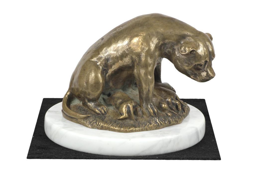 Stafordšírský bulteriér, Staffy I - figurka psa, socha na bílém mramoru, trofej pro výstavu psů Art-Dog