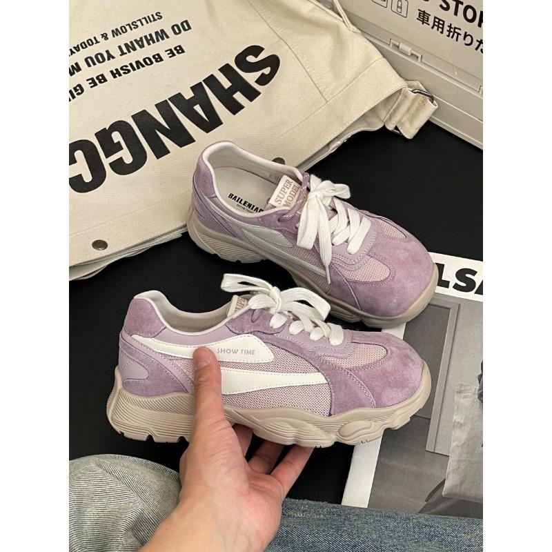 

Spring new platform women s versatile niche height-increasing casual shoes lace-up sports board shoes 40 фіолетовий