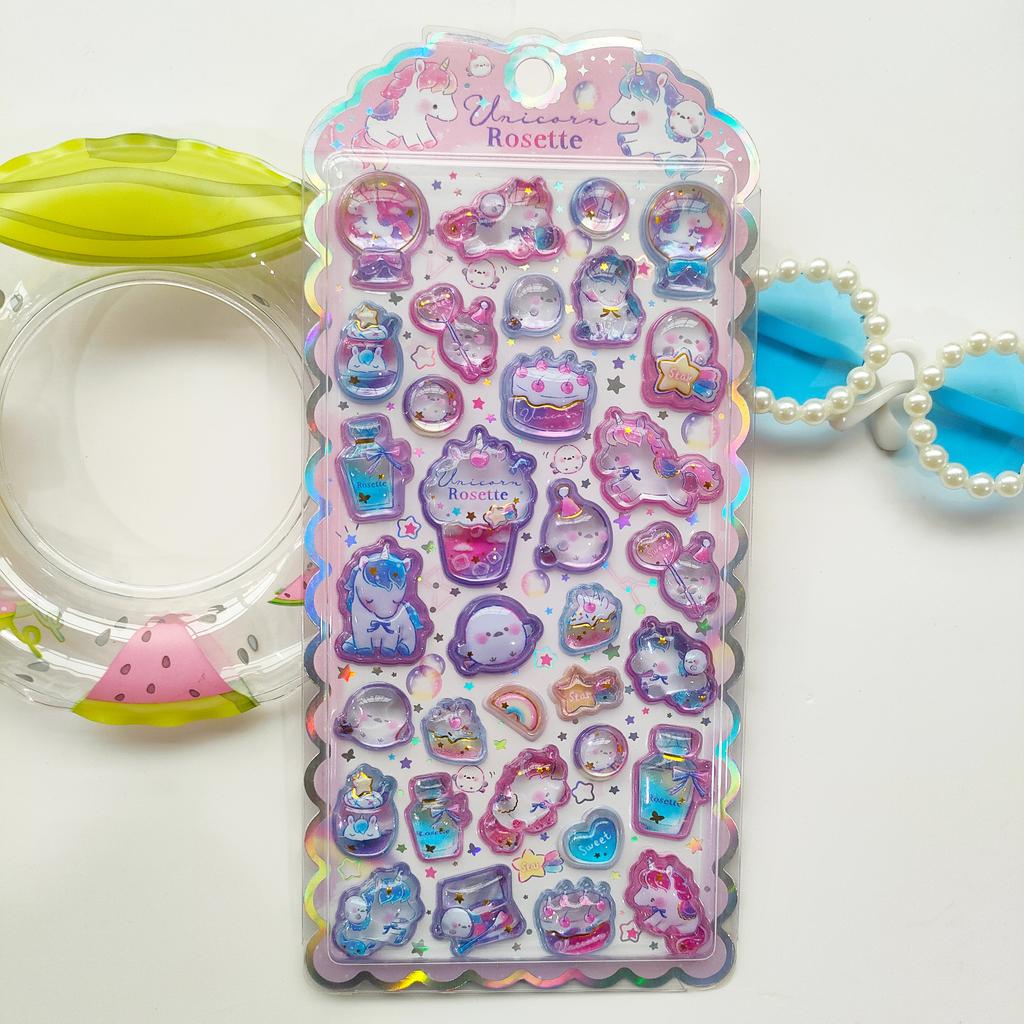 New Kids Reward 3D Relief Stickers - Japanese Cute Cartoon Crystal Gem Diamond Decals for DIY Journal Crafts & Gift Presents