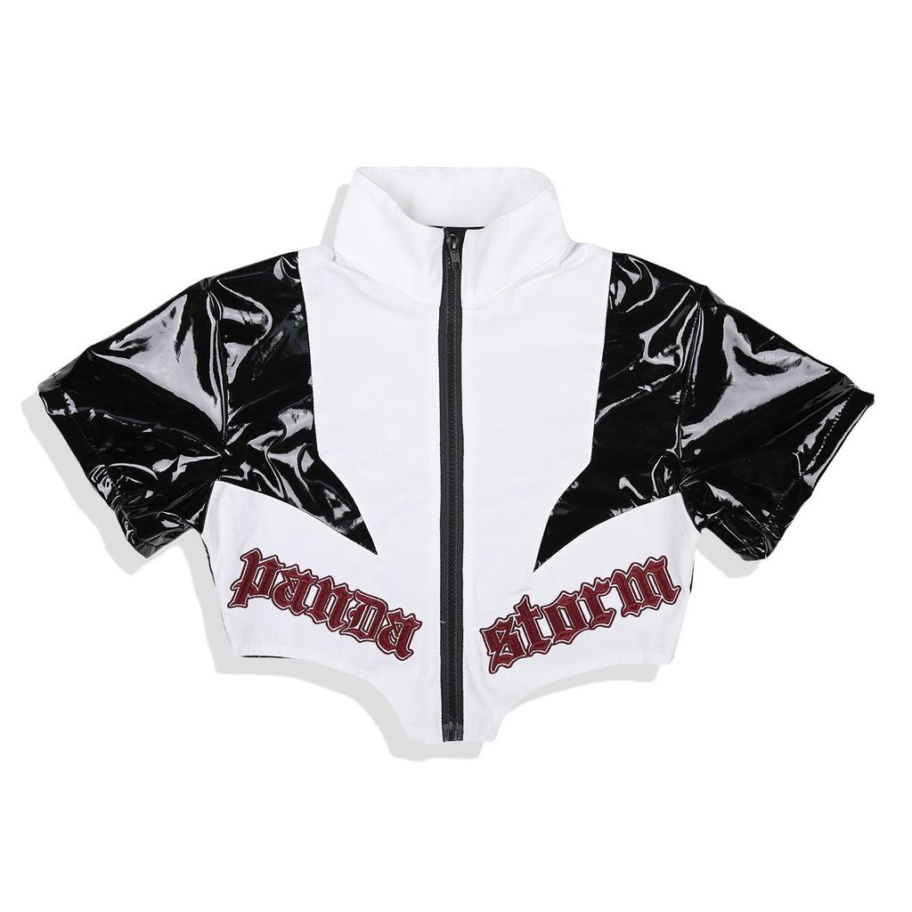 Trendy Jazz Dance Costume: Shiny Jacket and Pants Suit for Girls - Perfect for Street Dance Performances.