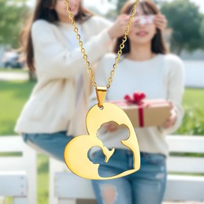 Mother's Day Necklace Heart Pendant for Her Gifts Mom from Son Women's