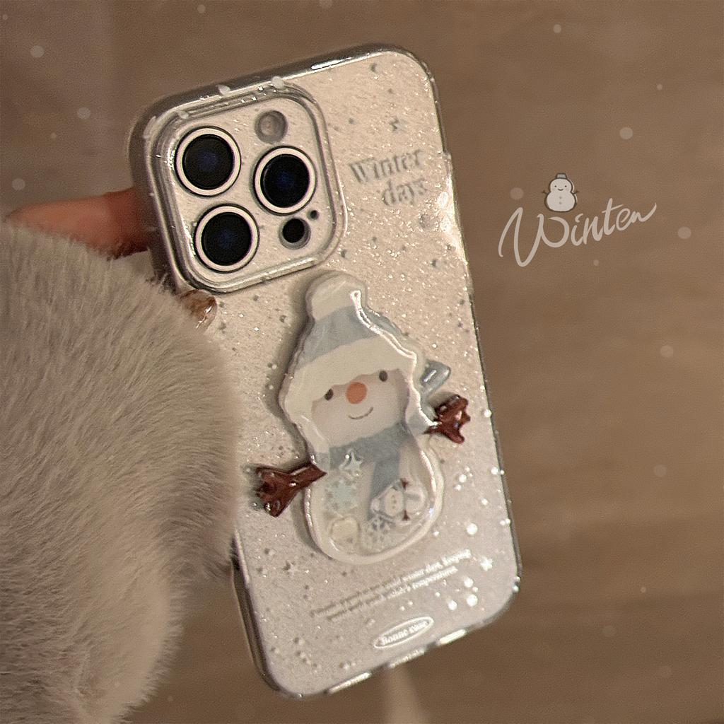 Shakeleton Snowman Applicable To Apple 16 Mobile Phone Case Glitter Powder Iphone15promax14 Double Layer