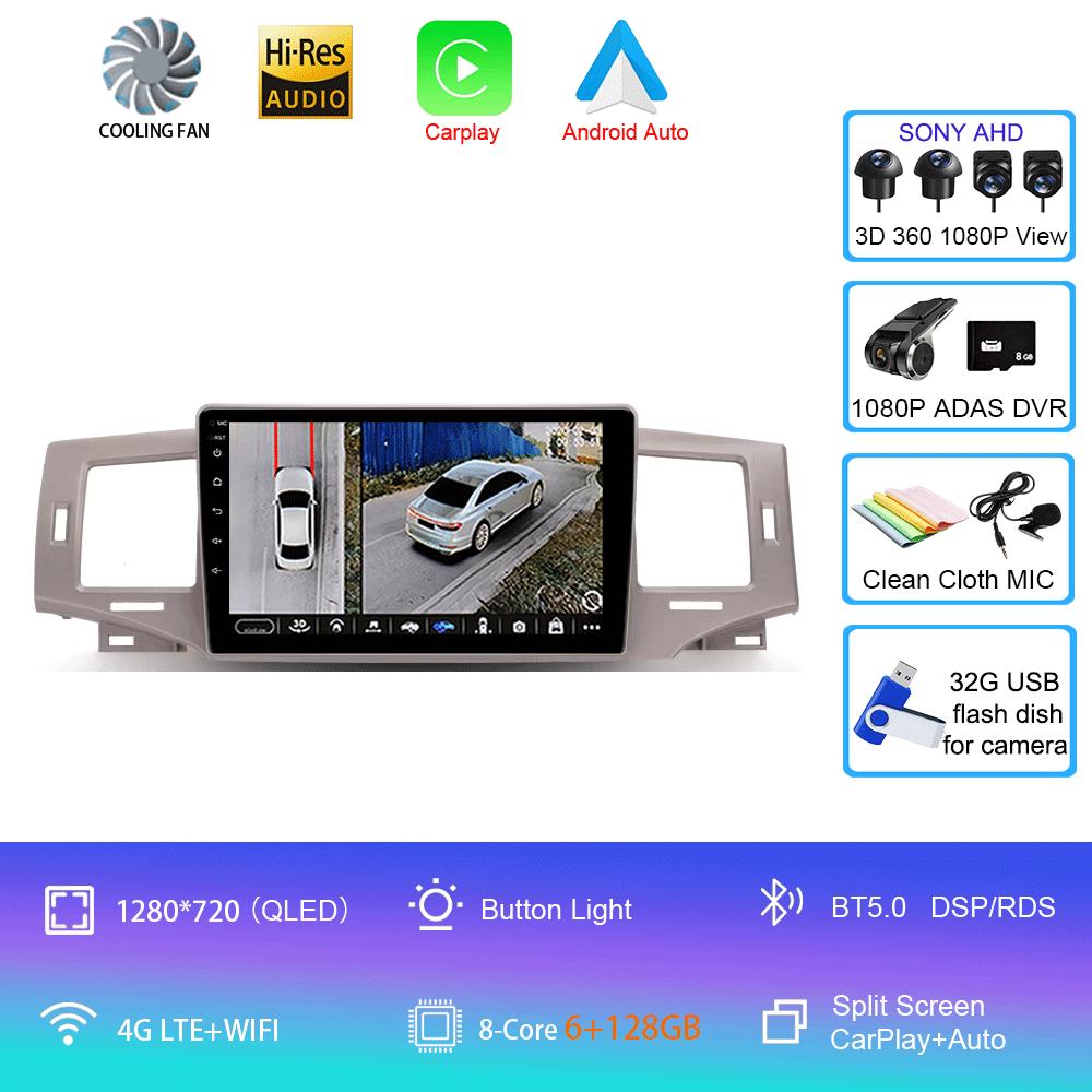 Car Radio Android 14 Carplay Auto Multimedia Player For Toyota Corolla 9 E120 2004-2006 WIFI+4G Autoradio Stereo 2din Head Unit