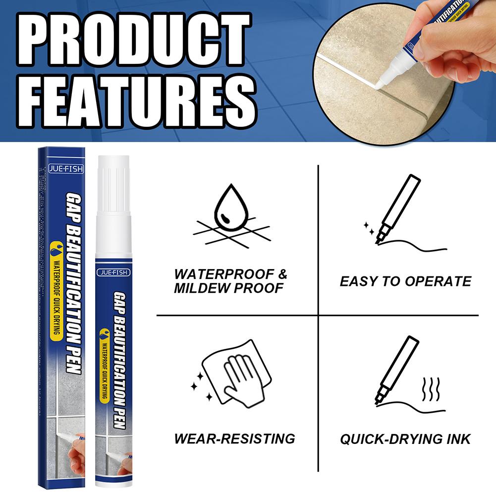 Waterproof Tile Gap Repair Pen Odorless White Tile Refill Wall Grout Marker Bathroom Porcelain Mouldproof Filling Cleaner Agents