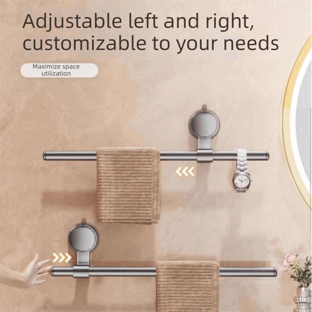 Space Saving No-Drill Towel Bar Punch-free Removable Towel Rack Bathroom Hanging Rod  Bathroom