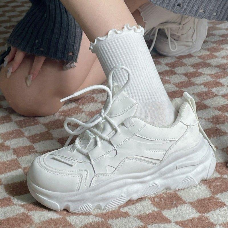 Platform dad shoes women's spring and autumn trendy retro new versatile height-increasing casual sports shoes