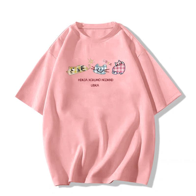 Women's Retro Cotton Loose-Fit Short-Sleeve T-Shirt, Summer 2025 Trend