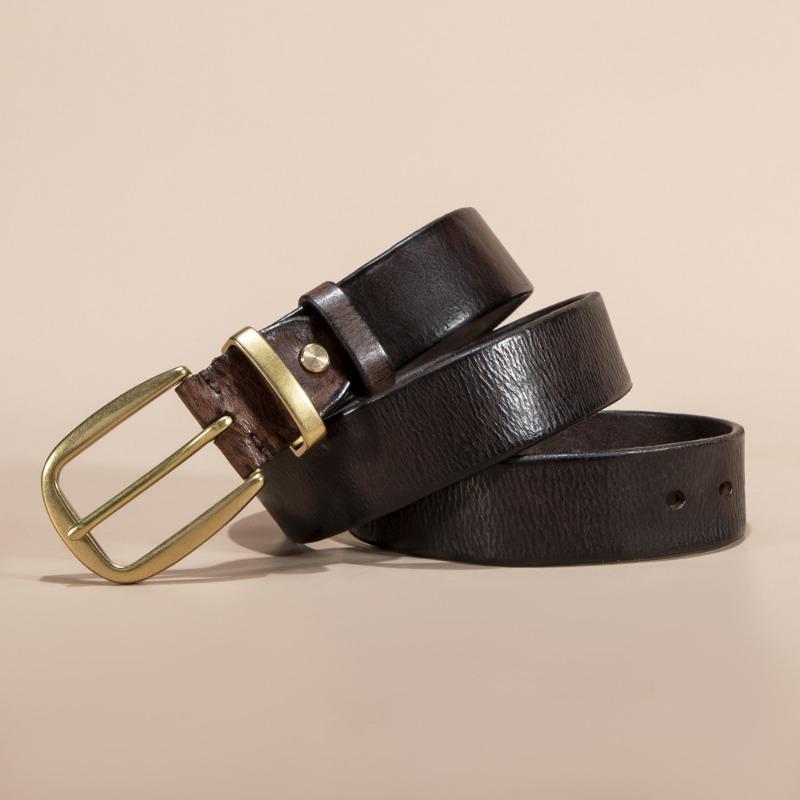 New First-layer Men's Leather Pin Buckle Men's Cowhide Casual Retro Belt