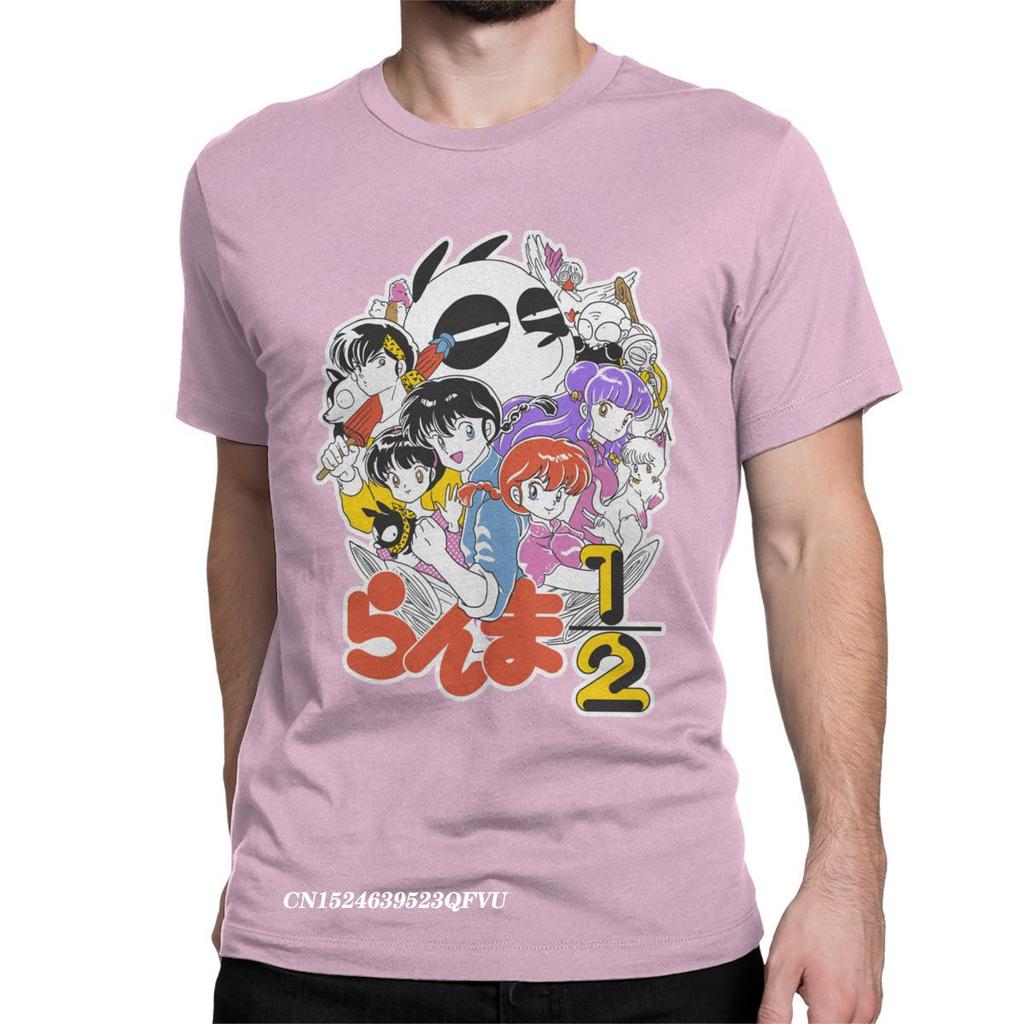 Awesome Ranma 1/2 Anime Changing Warrior T-Shirts Men Round Collar Pure Cotton Tshirt Harajuku Tees Adult Tops