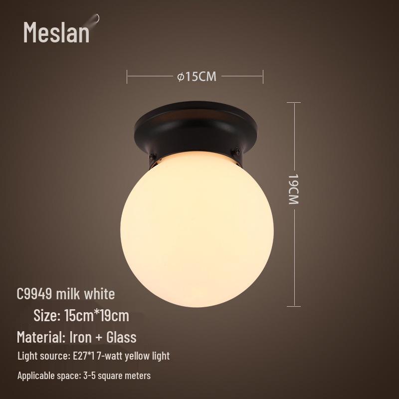 American Retro Industrial Ceiling Light for Bedroom, Dining Room, Balcony, Corridor, Aisle, and Entrance