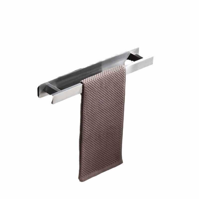 No Punching Towel Rack Stainless Steel 304 Wall-mounted Simple Bathroom Single Bar Towel Holder Bath Towel Rack Hygiene