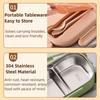 Stainless Steel Divides Food Container 3/4 Grids Food Storage Crisper Insulation Lunch Box  Outdoor
