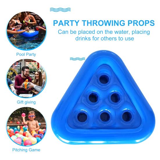 Inflatable Drink Holder Floating Swimming Pool Cup Holder with 6 Holes PVC Drinking Float Tray Summer Hot Tub Accessory for Beer Bottle Beverage