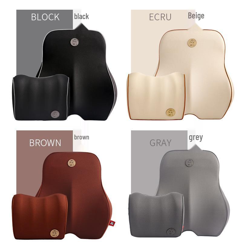 Almofada de Apoio para Pescoço e Lombar para Encosto de Cabeça de Carro - Almofada de Espuma Viscoelástica para Conforto no Carro