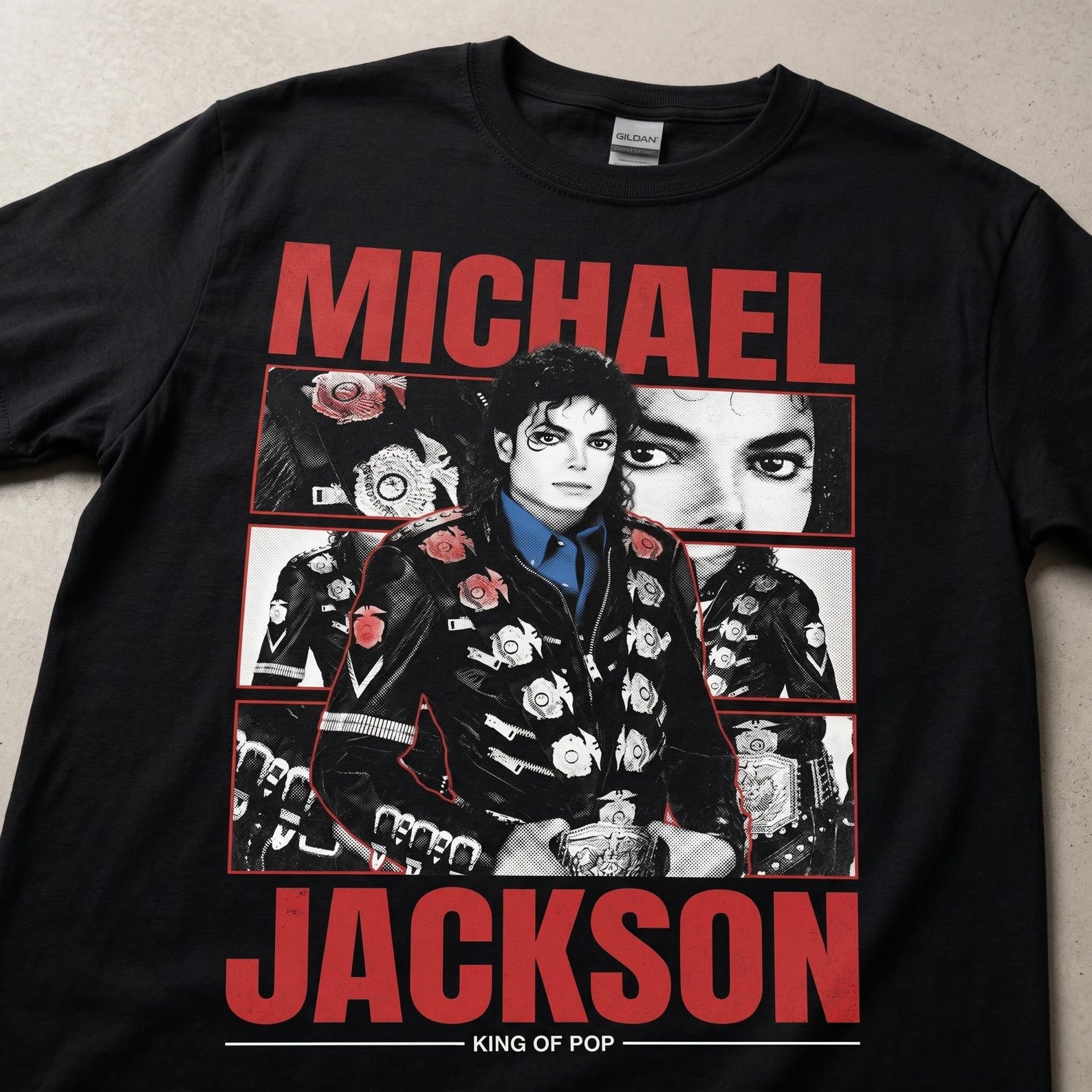 Michael Jackson King of Pop Halftone T-Shirt 3XL