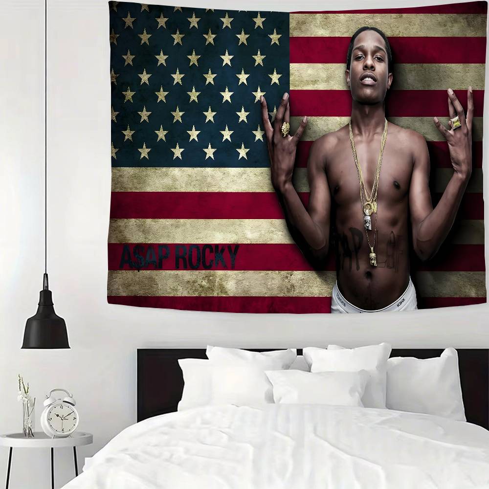 AAAP Rocky AASAP American Tapestry Wall Hanging Tapestry Art Deco Blanket Curtain Hanging At Home Bedroom Living Room Decor
