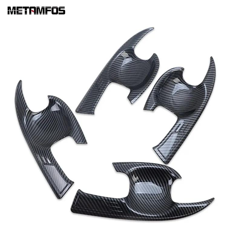 Car Accessories For Toyota Avalon 2018 2024 Carbon Fiber Side Door Handle Bowl Cover Trim Protection
