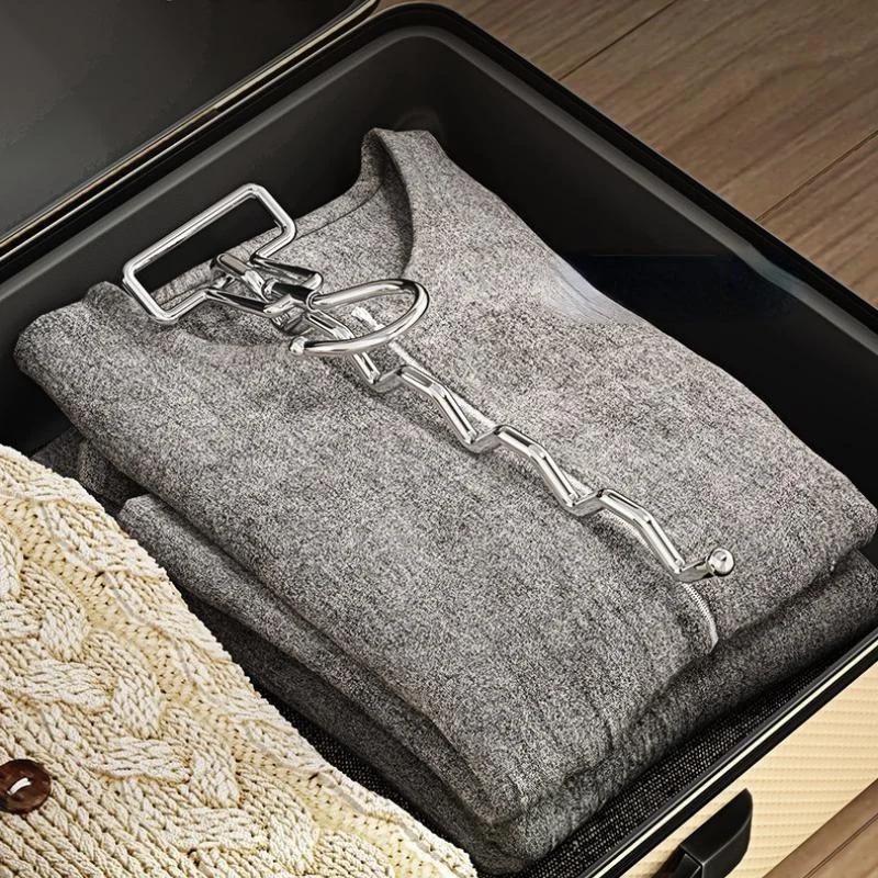 Folding Stainless Steel Clothes Hanger Organizer Travel Hotel Drying Hanger Essential Trips Home Simple Hanging Clothes Hangers