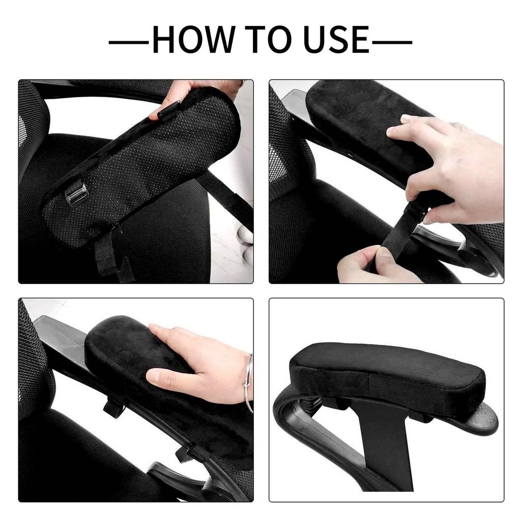 Good-2Pcs Chair Armrest Pads Ultra-Soft Memory Foam Elbow Pillow Support Universal Fit For Home Or Office Chair For Elbow Relief