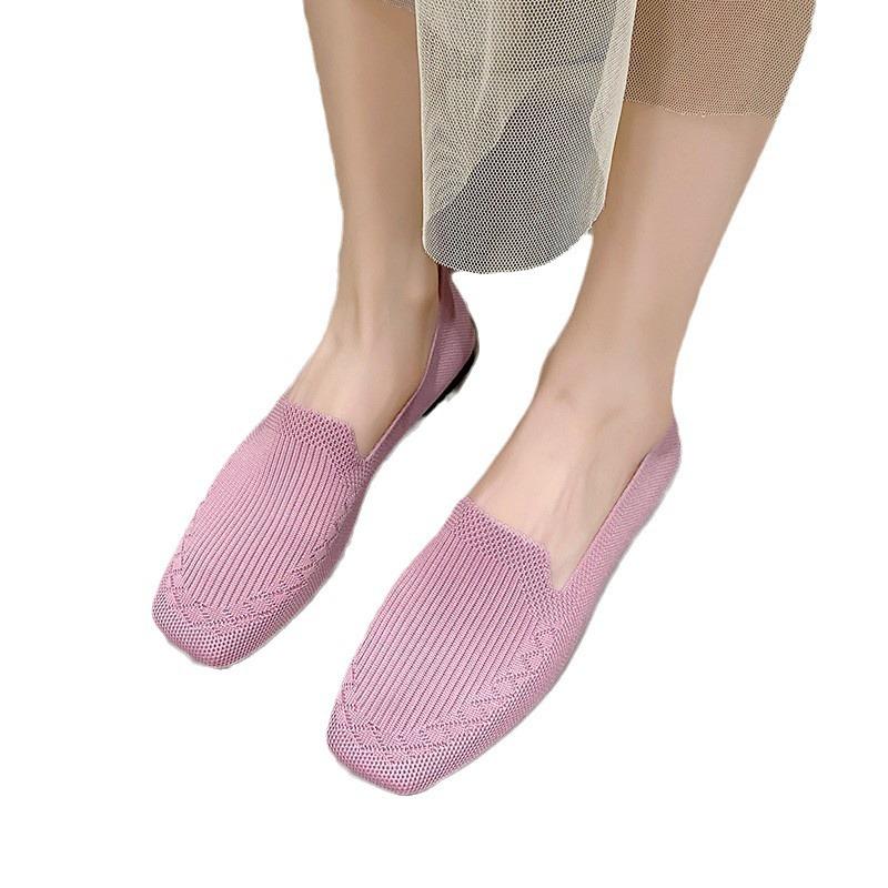 Autumn one-pedal mother shoes, new breathable mesh women's shoes, casual and comfortable soft-soled medium and old mother shoes