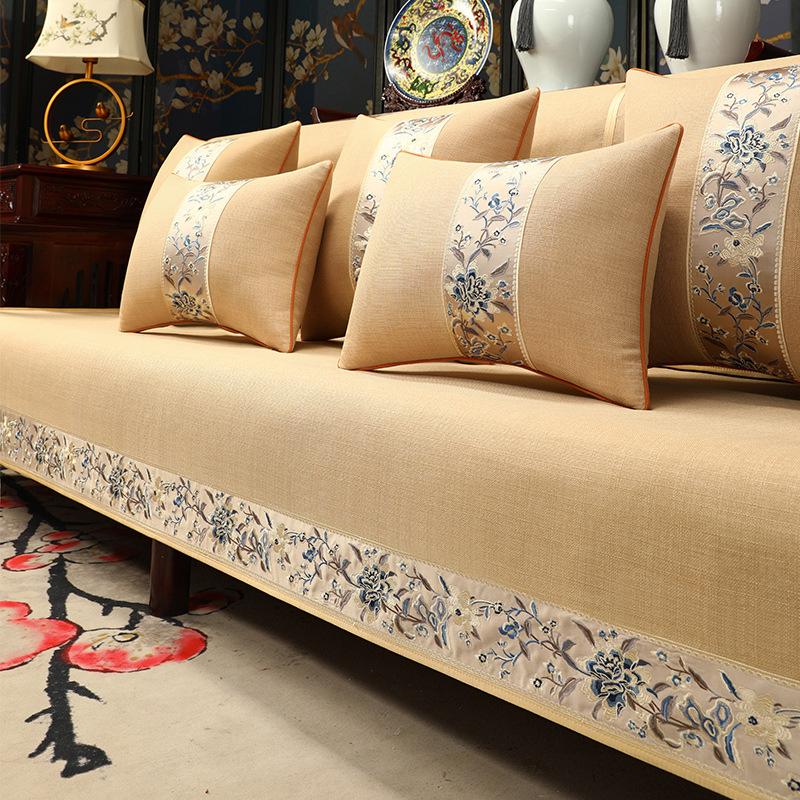 Chinese Mahogany Sofa Seat Cushion Cover High-Grade Non-Slip Solid Wood Sofa Cushion Cover Brohan Bed Cushion Cover Towel