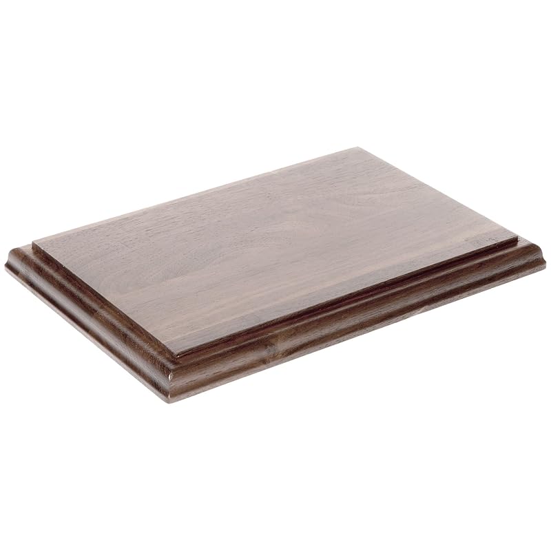 Plymor Solid Walnut Rectangular Wood Display Base with Ogee Edge, 9 W x 6 D x 0.75 H, Pack of 2 9 x 6 x 0.75