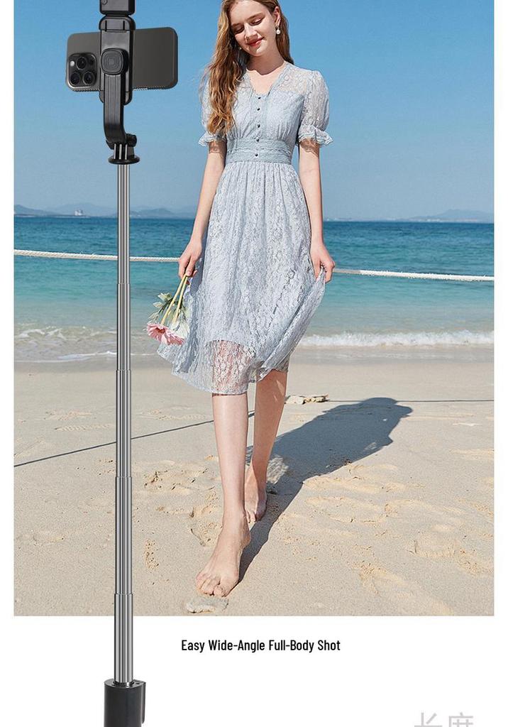 360° Rotating Anti-Shake Selfie Stick Tripod with Bluetooth Remote and Extendable Desktop Stand