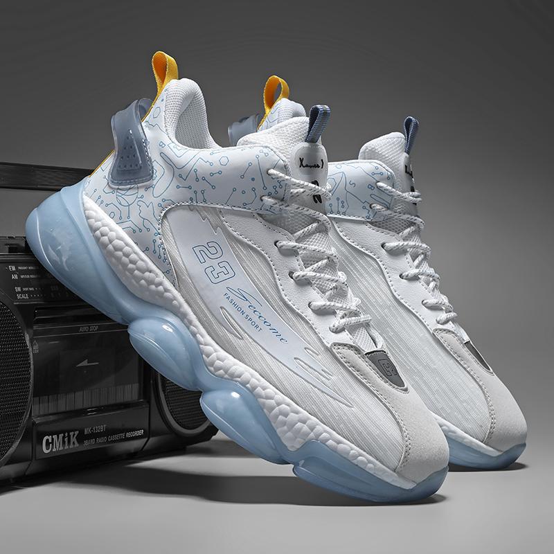 Модная мужская обувь новая удобная дышащая обувь на шнуровке с толстой подошвой повседневная трендовая обувь для бега баскетбола спортивная обувь 2024 года 39 4798₽