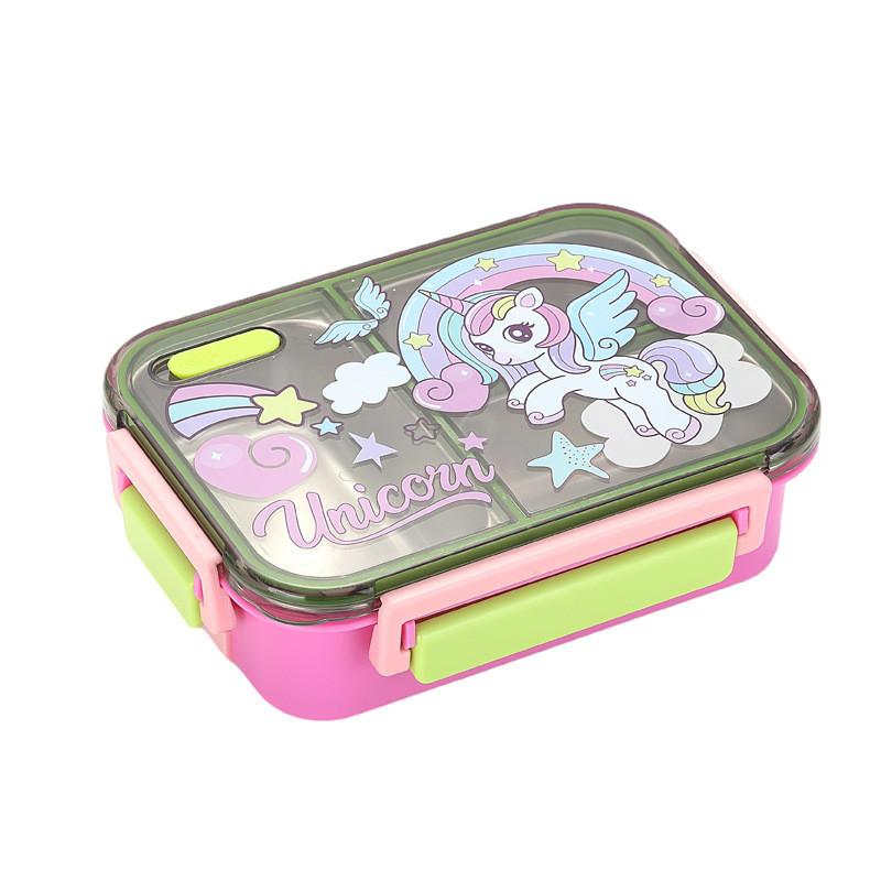 Cute Style Lunch Box With 3 Compartments For School And Office Use