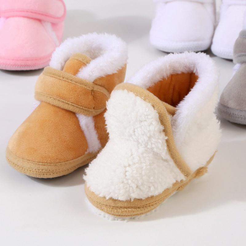 Sapatos de Algodão para Bebê Inverno Quente Sapatos para Infantil Solado Macio Pelúcia Sapatos para Bebê