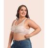Wire Free Thin Bra Large Size Lingerie Lace Wide Straps Minimizer Women B C D E F G