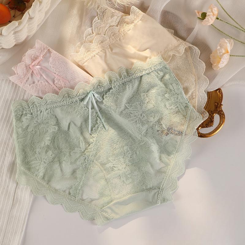 Satin Noblewoman Lace Panties Sexy Pure Desire Breathable Seamless Women’s Panties