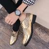 Fashion Men Dress Shoes 2024 Fashion Male Business Leather Shoes Men Brogue Shoes Sequin Formal Shoes Black Gold Zapatos Hombre639