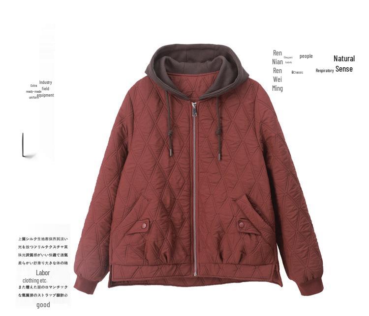 Damen 2024 Argyle Daunen Baumwolljacke - Kurzer Wintermantel, Kleine Größe, Oberbekleidung für Mütter