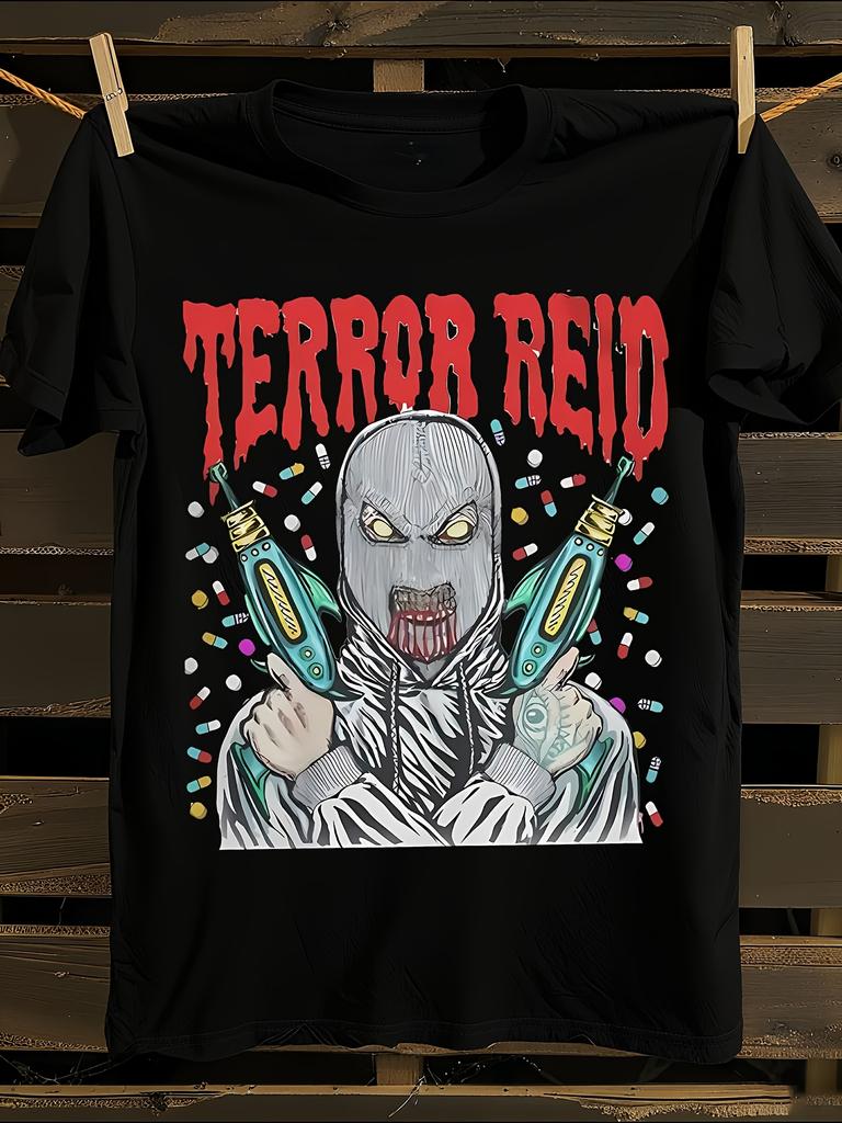 Terror Reid Graphic T-Shirt Mens Tshirt Womens Tshirts with Letters Print Short Sleeves T-Shirt Casual Street Tee Shirt Top