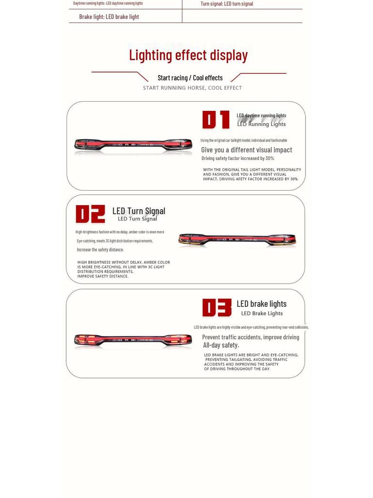 Світлодіодний наскрізний задній ліхтар з динамічним покажчиком повороту для Porsche Macan 2014-2017.