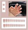 Styfy Press On | Stick On Fake Nails | Artificial Designer With 24 Pcs Jelly Glue On False Nail Including Manicure Kit - Russian French