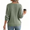 Women's Casual V Neck Long Sleeve Knit Pullover Top
