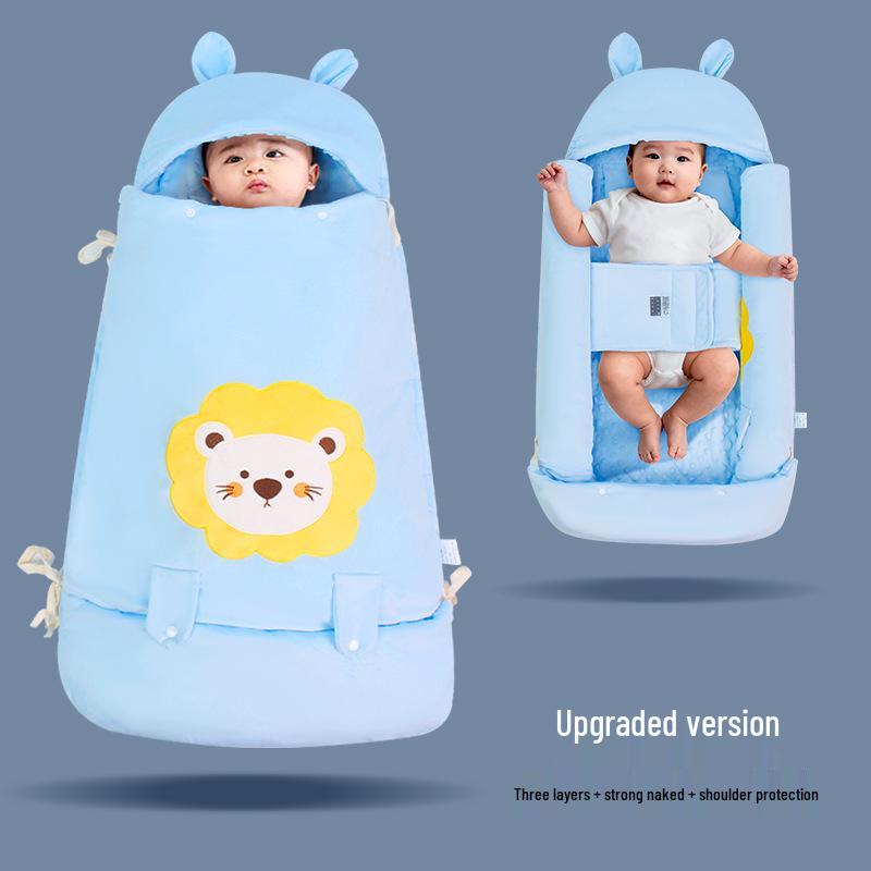 Autumn/Winter Thickened Baby Sleeping Bag: Newborn Swaddle, Anti-Startle & Anti-Kick Blanket for Constant Temperature