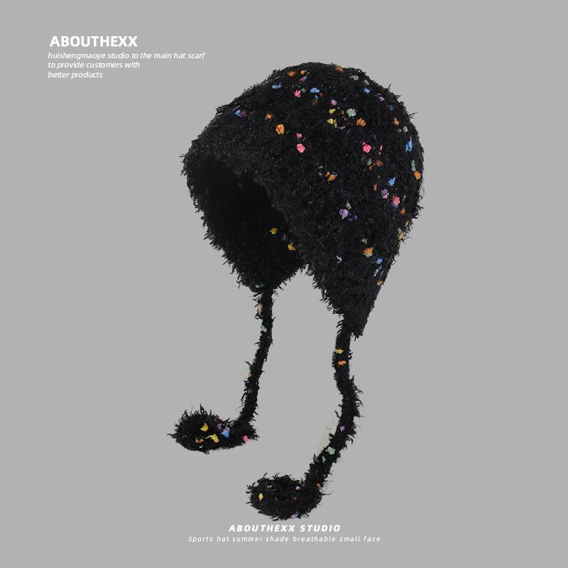 New Autumn and Winter Warm Ear Protection Hat Showing Face Small Knitted Head Hat Korean Version Versatile Knitted Hat Trend