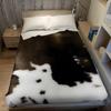 Cowhide Fur Flannel Blanket Warm Soft Halloween Christmas Couch Warm Cozy Decorative Decor Gift For All Season